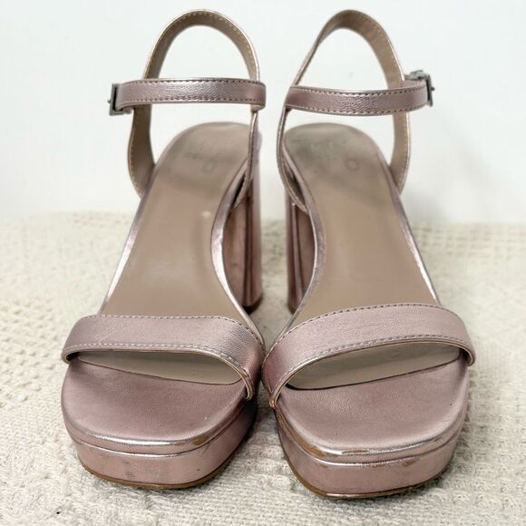 Mix No. 6 Sundra Sandal Metallic Pink Platform Heels - Picture 3 of 12